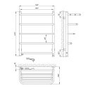 Полотенцесушитель электрический Laris Стандарт П5 500х660 с полкой подключение слева (73207176) 95548