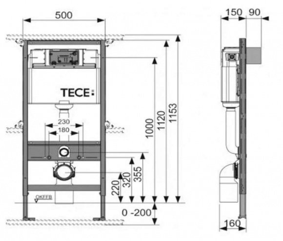 Комплект инсталляции TECE 4в1 + унитаз Villeroy&Boch Subway 2.0 + сиденье Soft Close (9400005+5614R001+9M68S101)
