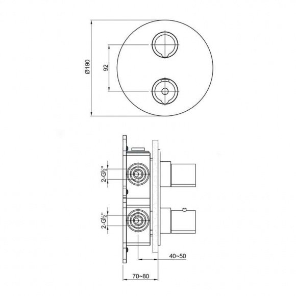 Наружная часть смесителя для ванны и душа Steinberg Serie 100 термостатический (100 4133 1)