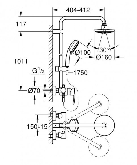 Душевая система Grohe Tempesta Cosmopolitan New (26224000)