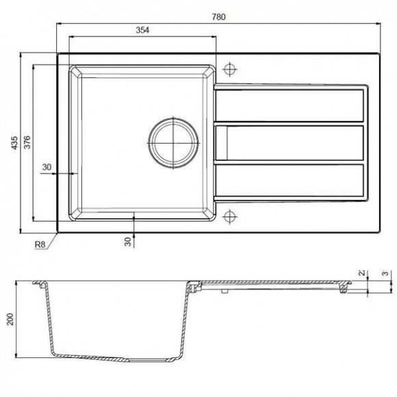 Кухонная мойка Franke SID 611 -78 Slim черный (114.0497.956)