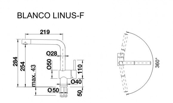 Смеситель кухонный Blanco Linus-F нержавеющая сталь (514026)