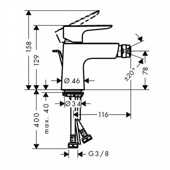 Смеситель для биде Hansgrohe Talis E (71720670)