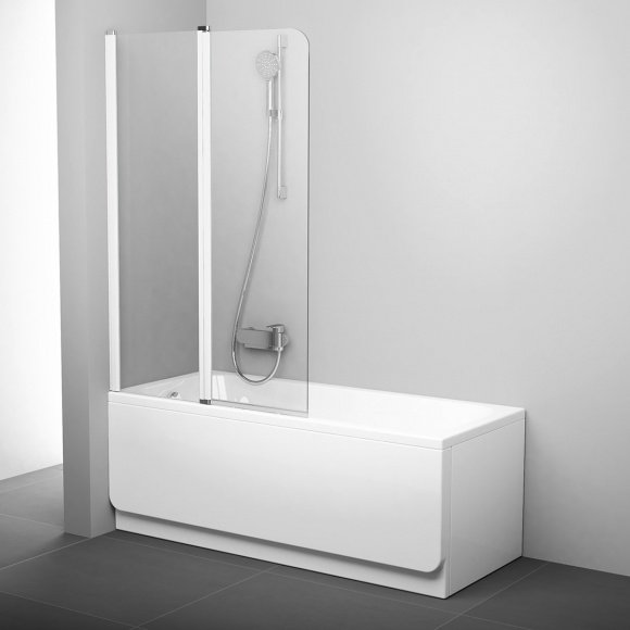 Шторка для ванны Ravak CVS2-100 transparent white левосторонняя