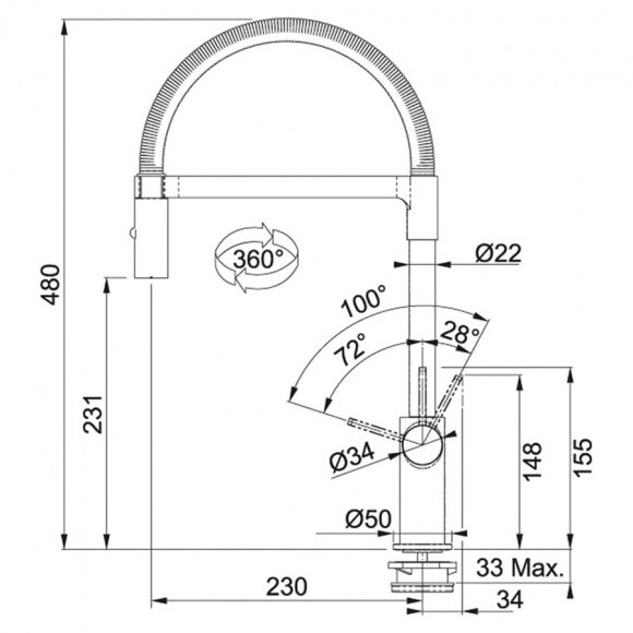 Смеситель кухонный Franke Ambient Semi-Pro 115.0265.997