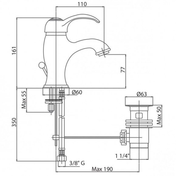 Смеситель для умывальника Bianchi Class (LVBCLS2002IABLC)