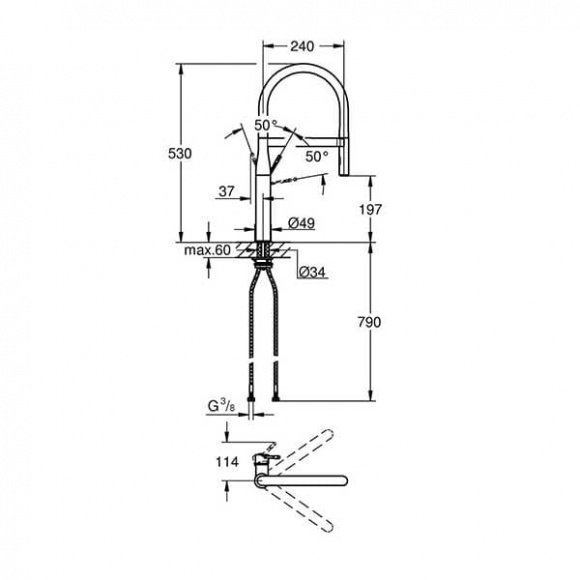 Смеситель кухонный Grohe Essence однорычажный  (30294000)