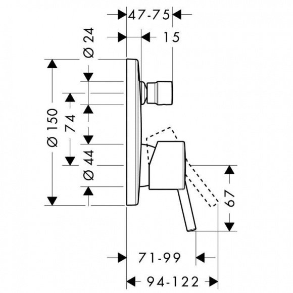 Наружная часть смесителя для ванны Hansgrohe Talis S (32475000)