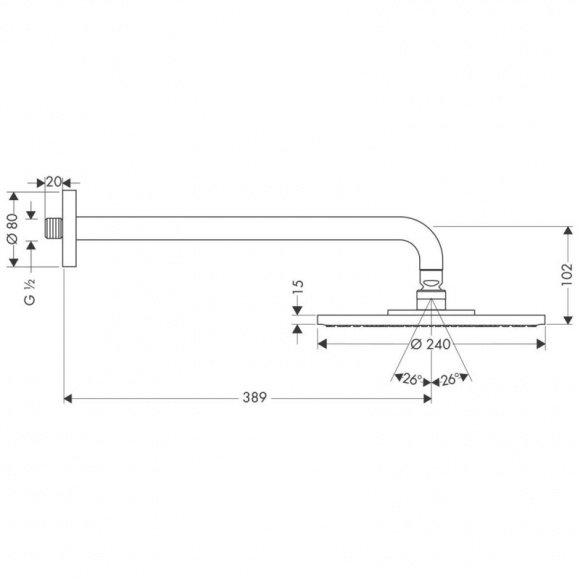 Верхний душ Hansgrohe Raindance Air (27461000)