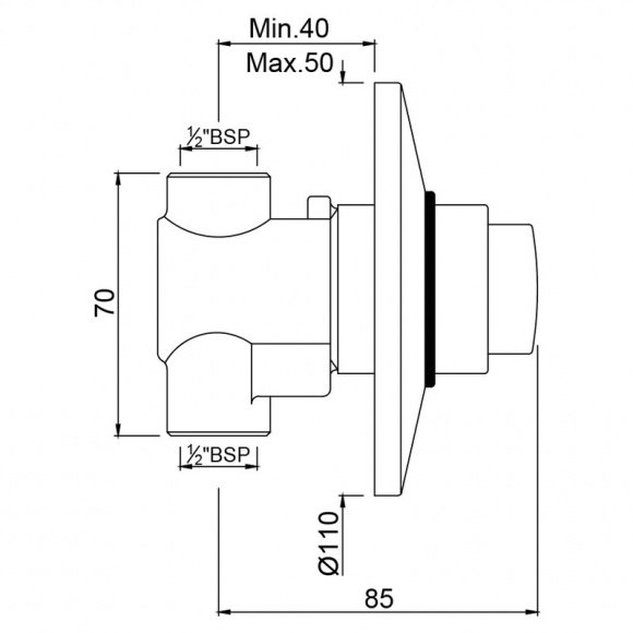 Смывное устройство для писсуара скрытого монтажа Jaquar Pressmatic (PRS-CHR-073)