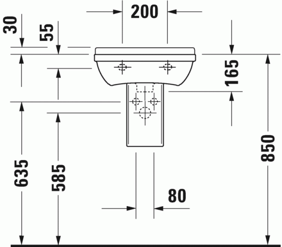 Умывальник Duravit Starck 3 45 см (0750450000)