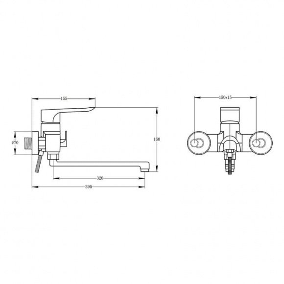 Смеситель для ванны Potato P22201  (POTP22201)