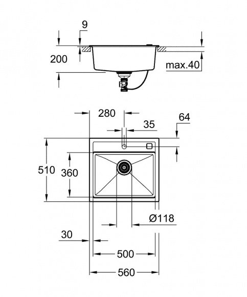 Кухонная мойка Grohe EX Sink K700 (31651AP0)