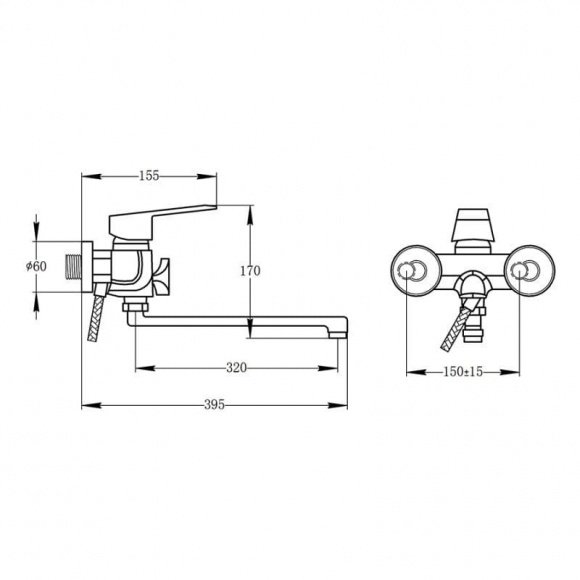 Смеситель для ванны Potato P2215-4 (POTP22154)