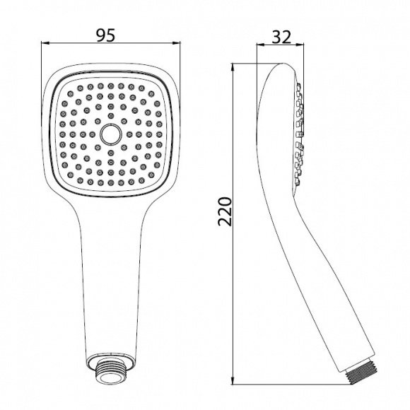 Ручной душ Imprese 95 мм, 1 режим (W095SQ1)