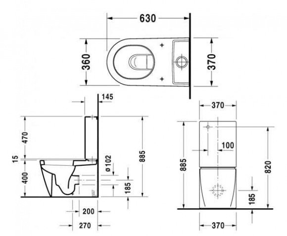 Унитаз напольный Duravit Starck 2 (2145090000)