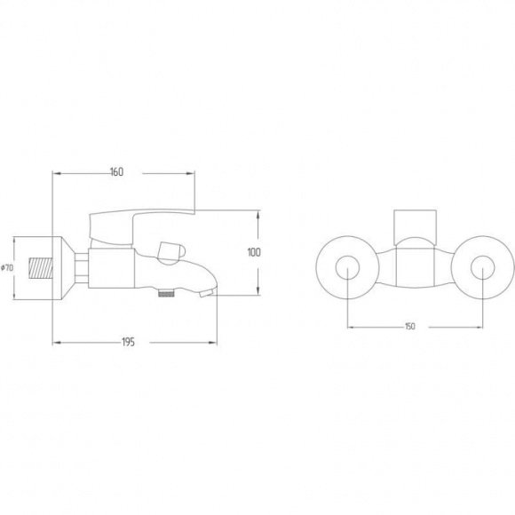 Смеситель для ванны Potato P3022В  (POTP3022B)