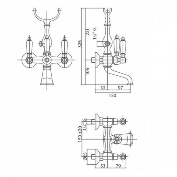 Смеситель для ванны Bianchi First (VSCFRS102302600CRB)