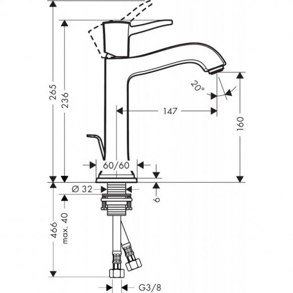 Смеситель для умывальника Hansgrohe Metropol Classic (31302000)