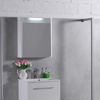 Зеркальный шкаф Fancy Marble МС Santorini 600 белый (МС-Sant Б) фото