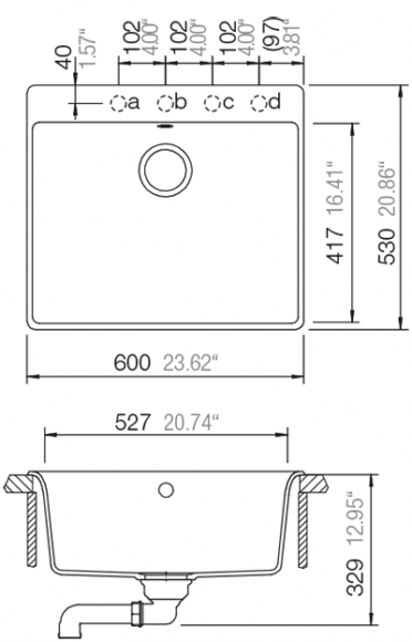 Кухонная мойка Schock MONO N100 L Puro-84 (53166084)