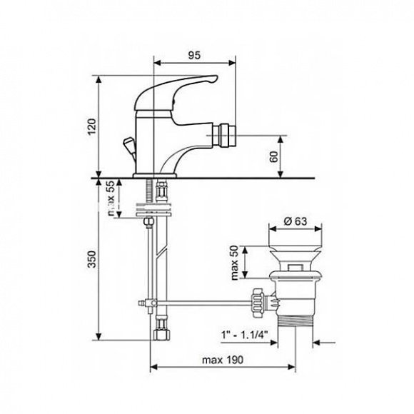 Смеситель для биде EMMEVI GIGLIO (SC8004G)