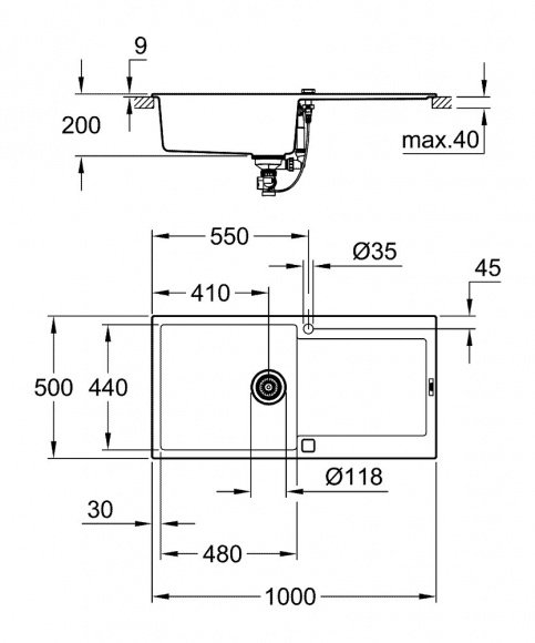 Кухонная мойка Grohe EX Sink K500 (31645AT0)