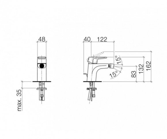 Смеситель для биде Dornbracht Subway (33600935-00)