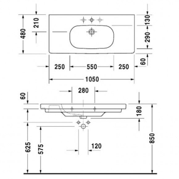 Умывальник Duravit D-code 100 см (03421000002)