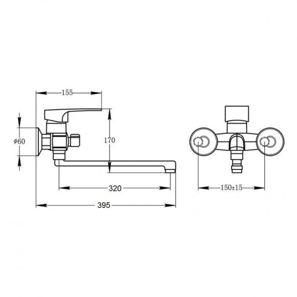 Смеситель для ванны Potato P2230-7  (POTP22307)