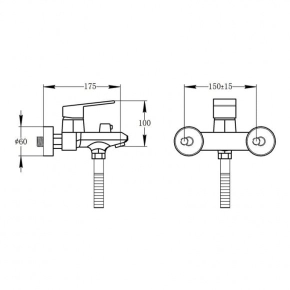 Смеситель для ванны Potato P3009-2  (POTP30092)