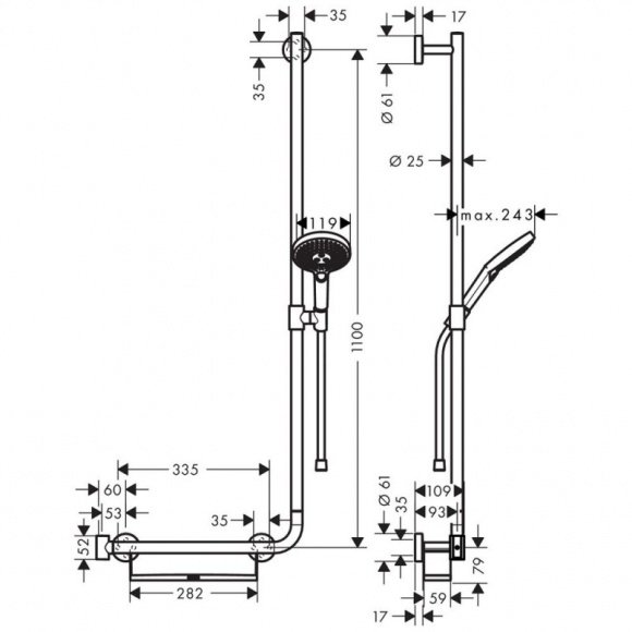 Душевой гарнитур Hansgrohe Raindance Select S (26326400)