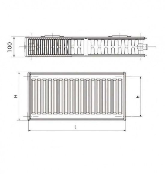 Радиатор панельный Hi-Therm 500x500 тип 22 боковое подключение (PK22500500)