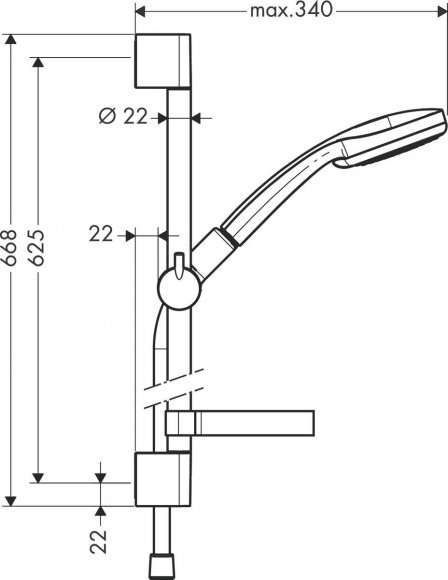 Душевой гарнитур Hansgrohe Croma 100 Vario/Unica'C 65 см (27772000)