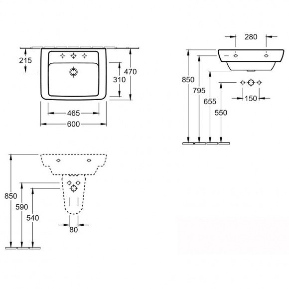 Умывальник Villeroy&Boch Verity Design 60 см (51036001)