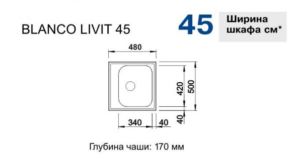 Кухонная мойка Blanco Livit 45 полированная (514785)