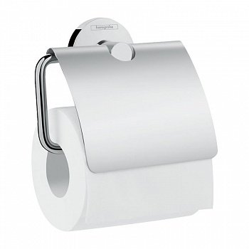Держатель туалетной бумаги Hansgrohe Logis с крышкой, хром (41723000) фото