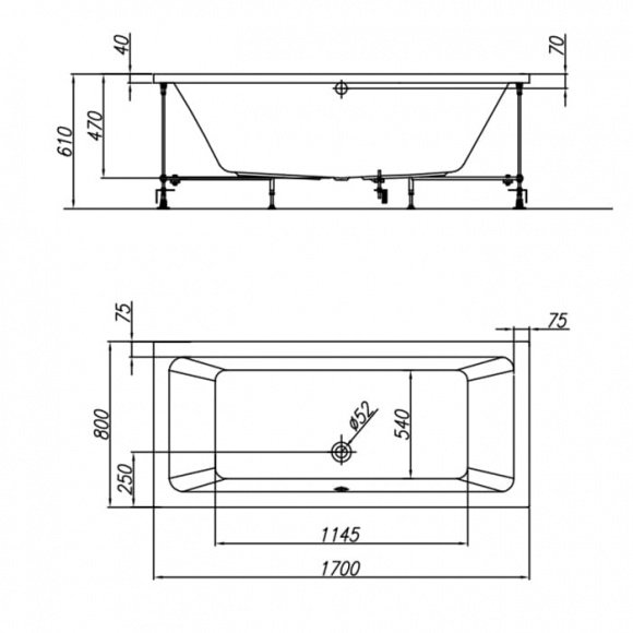 Ванна акриловая Kolpa San Elektra 170x80 (740667)