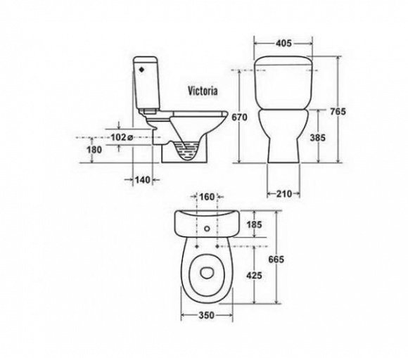 Унитаз-компакт Roca Victoria 3/6л Duroplast Soft Close (A34940200W)