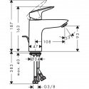 Смеситель для умывальника Hansgrohe Logis с донным клапаном (71104000) 154172