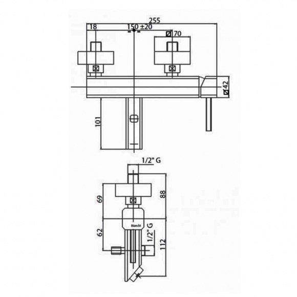 Смеситель для ванны Bianchi Kubik (VSCKBK2004SKCRM)