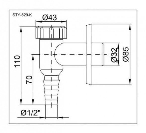 Сифон для стиральных и посудомоечных машин Styron наружный хром (STY-529-K)