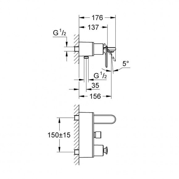 Смеситель для ванны Grohe Veris (32195000)