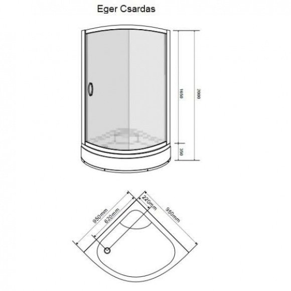 Душевая кабина Eger Csardas 90х90 см (599-512)
