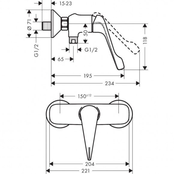 Смеситель для душа Hansgrohe Novus (71926000)