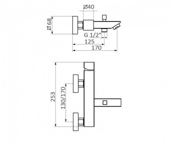 Смеситель для ванны с ручным душем GRB KALA (60225601)