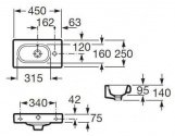 Умывальник Roca Meridian-N Compacto 45 см правый (A327248000) 41637