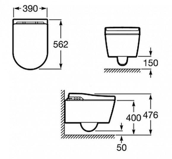 Унитаз-биде подвесной Roca Inspira In-Wash (A803060001)