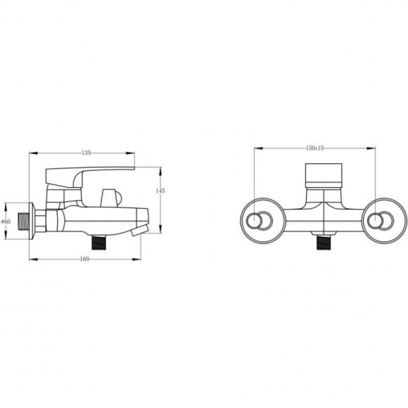 Смеситель для ванны Potato P3030-6  (POTP30306)