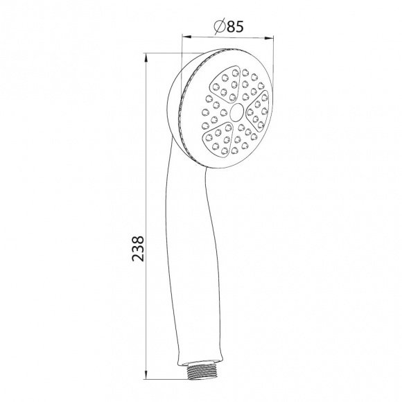 Ручной душ Imprese 85 мм, 1 режим (W085R1)